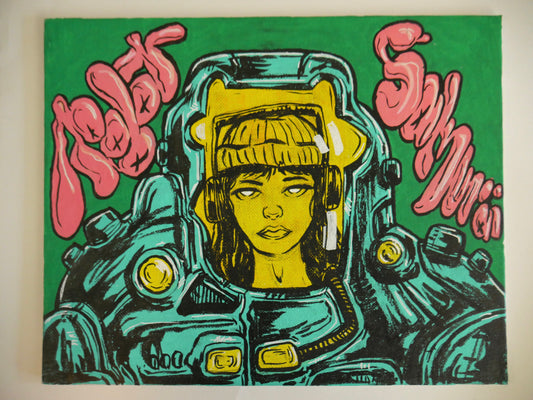 Mecha Lady 10inx8in