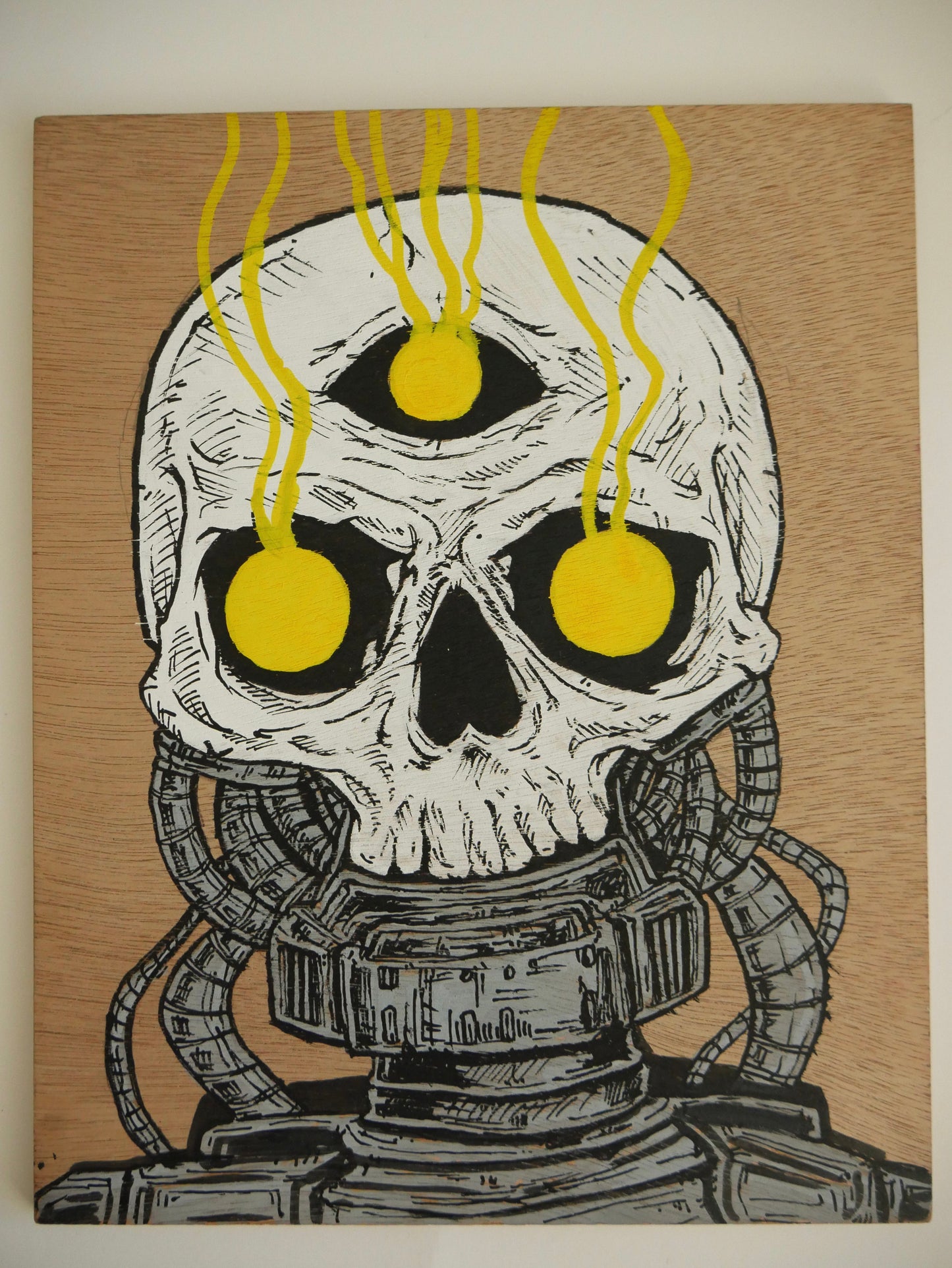 Three Eyed Skull 8inx10in