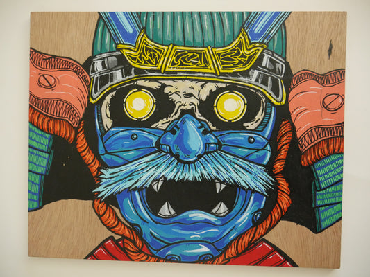 Samurai on Wood 10inx8in