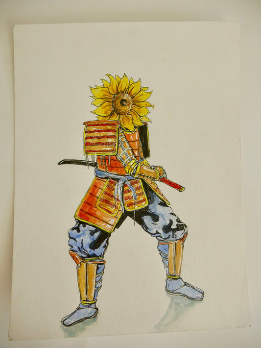 Sunflower Samurai 9inx12in