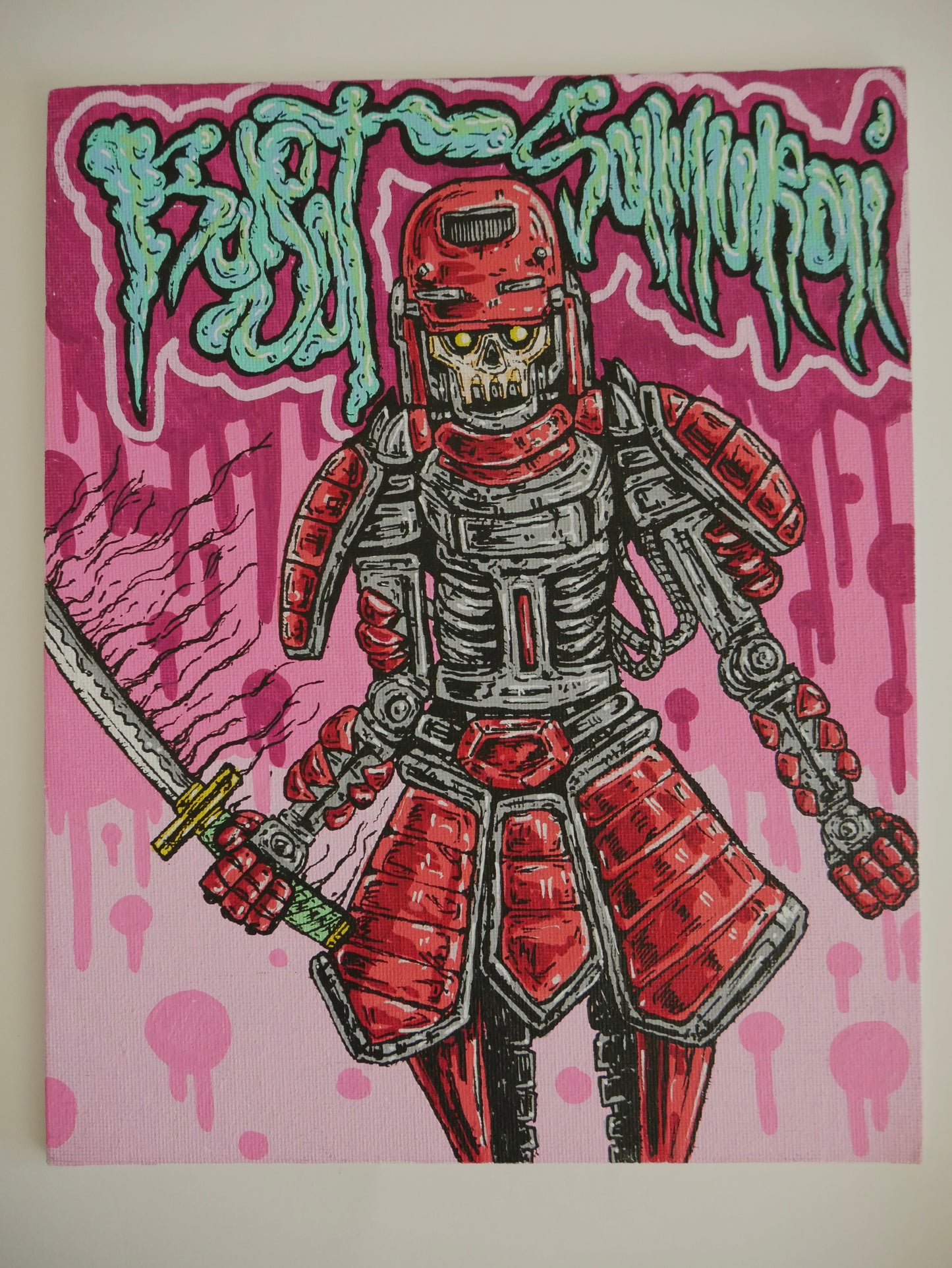 Robot Samurai illustration 8inx10in