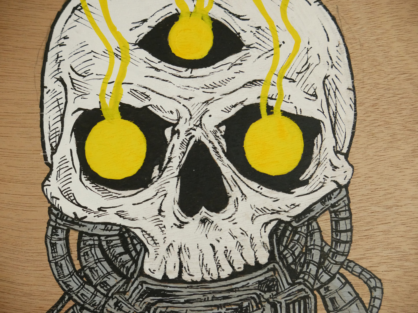 Three Eyed Skull 8inx10in